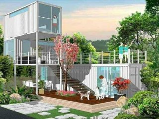 在休閑農(nóng)莊之地,他用集裝箱建了幾棟民宿